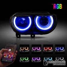 Repackaged VLAND LED RGB Headlights For 2008-2014 Dodge Challenger Sequential