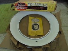 NOS 37-46 LYON Wide White Wall Trim Beauty Rings 16" Set 4 Wheel Hubcap Surround