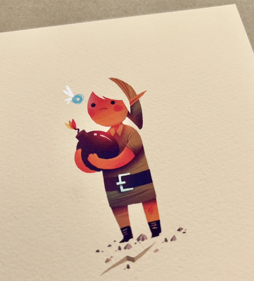 Olly Moss ENLACE LA LEYENDA DE ZELDA 5x5 Impresión NINTENDO Juego Lágrimas Reino Mondo Foto 4 de 4