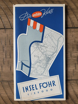 Rare Vintage Map Germany Insel Fohr Die Karte Schleswig Holstein Osterland