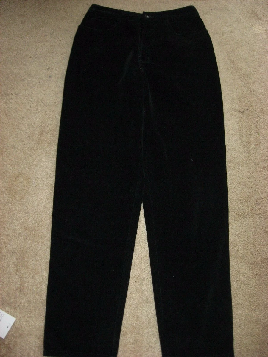 Womens Black TALBOTS Velvet Pants 8 eBay