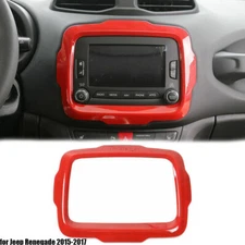 Center Console GPS Navigation Screen Cover Bezel For Jeep Renegade 2015-2017 Red