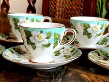 Superb Montrose Gladstone Set of Six Demi Tasse Cups and Saucers