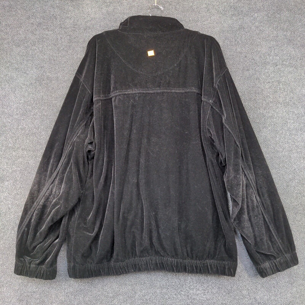 Stardom Mens Velour Jacket Black Large Zip Front Long Sleeve Zip