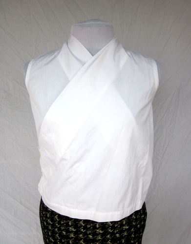 Shirin Guild UK VTG 90s white cotton wrap top Iconic minimalism Eskandar