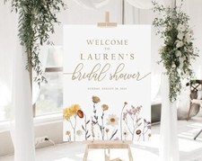 Personalized Flower Bridal Shower Welcome Sign, Bridal Shower Sign Floral