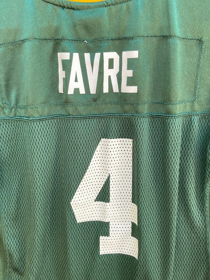 Camiseta Green Bay Packers Niña XL Verde Brett Favre #4 Fútbol NFL Reebok Foto 3 de 4