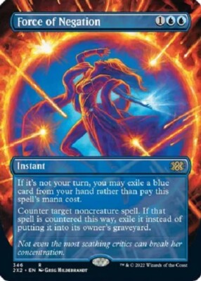 マジック：ザ・ギャザリング MTG Force of Negation Borderless 2X2 R Force of Negation (Borderless) 346 Rare FOIL Double Masters 2022