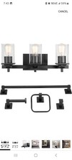 Electric 51634 Dakota 5-Piece All-in-One Bathroom Set 3 Vanity Light with Seeded