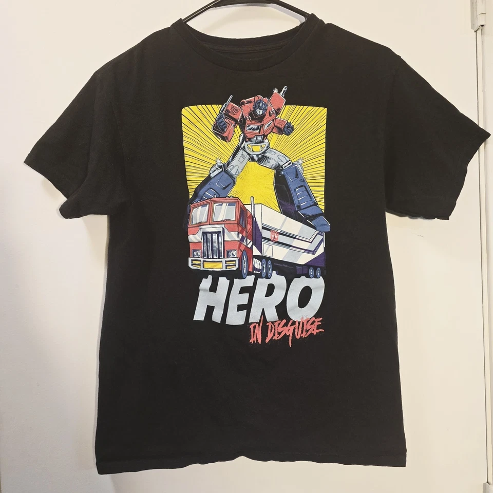 Transformers Optimus Prime Niños Juveniles Camiseta Negra 'Héroe Disguise' TALLA 8/10 Foto 3 de 4