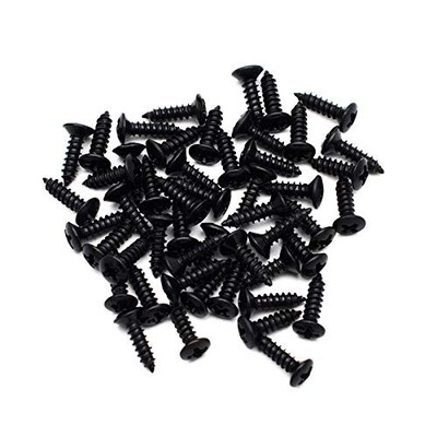 SAPHUE 3MM Electric Guitar Bass Pickguard Screws Pick 3*12mm (50pcs), Black