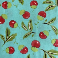 P & B Textiles Clara Berry Leaf Fabric Blue Red Green 65.5" x 44"
