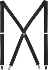 Suspenders for Men Adjustable 1 inch Wide Y-back Suspender with 3 Black-2