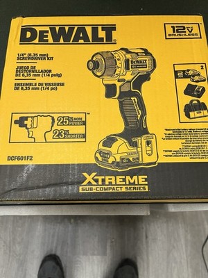 Dewalt DCF601F2 Cordless Screwdriver Kit, 1/4In Chuck, 12V, Voltage: 12.0 V