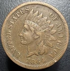 1864 L Indian Head Cent Penny SEMI KEY DATE Choice Original VF/XF Full LIBERTY