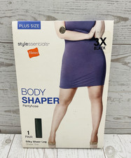 Hanes Stylessentials Body Shaper Pantyhose 1 Pair silky Leg Sheer Toe 3x Black