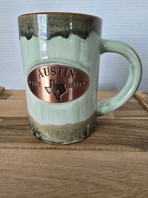 American Ware Austin Coffee Mug Pottery Nice Blue Green Color Copper