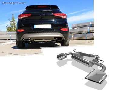 FOX V2A Duplex Sport-Auspuff für Hyundai Tucson 3 Typ TL je 220x80mm flachoval