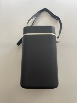 Vintage Zojirushi Lunch Jar Bento Lunch Box black w/Strap VGC Clean 10x6.5 H2