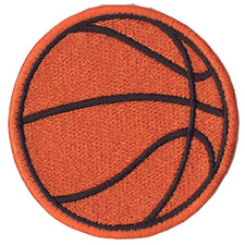 Basketball Patch 2.75"x2.75" Embroidered Iron On Sew On Sports Applique Badge