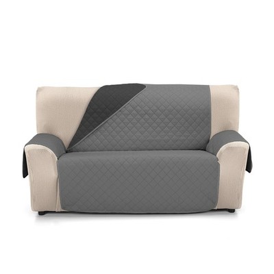 Ambar Upholstered Sofa Cover - 4 Seater XL - Charcoal/Black