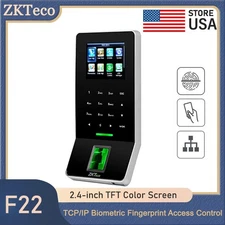 ZKTeco F22 Time Clock 2.4" Biometric Records Employee Attendance Machine ADMS
