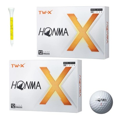 Honma Golf Tw-X Golf Balls, 2024 Model, Bt2402 White, 2 Dozen, With Colored Tee_