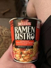 Nissin Cup Noodle Ramen 🍜 Bistro, Korean Gochujang Beef 🥩 3.1 Oz