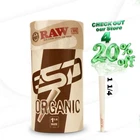RAW Organic 1 1/4 Size Pre-Rolled Cones | 150 Pack | Slow Burning Papers