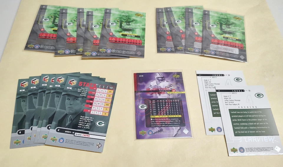 Brett Favre 1999 Upper Deck IONIX LOT OF 17 #22 #20 HOLOGRFX #S2 Starview #EF20 - Image 2 of 2