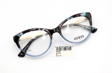 GUESS GU2462 BL Blue Tortoise 51-18-135 Cat Eye Eyeglass Frames E660