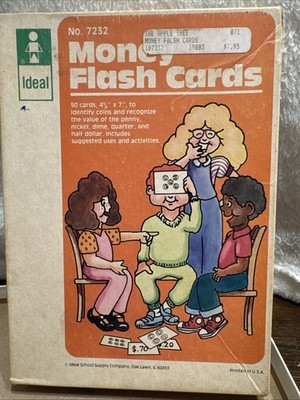 Vintage 1985 ''Money Flash Cards'' (No. 7232) Ideal School Supply Company Orig Box
