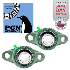 (2) UCFL205-16 Solid Base Pillow Block Flange Mounted Bearing 1" Bore 2 Bolt