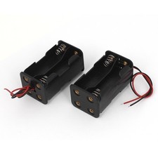 Double Plastic Sides 2-Wired 4x1.5V Battery A Battery Holder Boxes 2pcs.