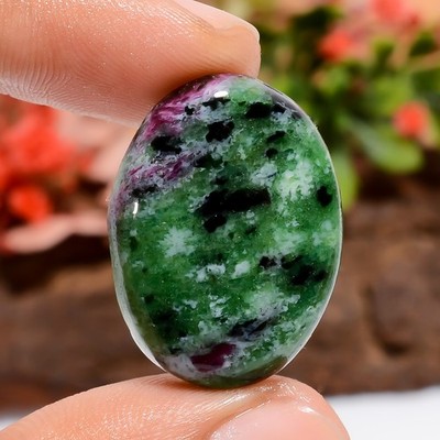 Natural Ruby Zoisite Oval 36Ct 26X19X7mm Loose Gemstone Collector