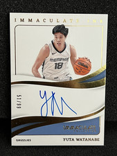 2023-24 Panini Immaculate Ink Yuta Watanabe oncard Autograph Gold  /99 Grizzlies