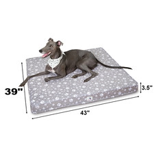Orthopedic Dog Bed for Large Dogs, Egg Crate Foam, Removable Washable Cover, Gra