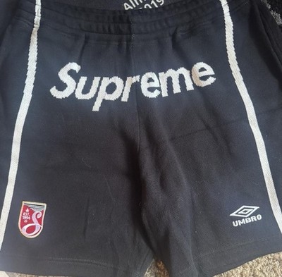 Supreme x Umbro Black/White Knit Athletic Shorts Men s M Drawstring