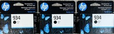 New Genuine HP 934 Black OfficeJet Ink Cartridge Exp. 4/2024- 3 Pack