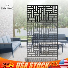 Decorative Privacy Screen Panels Metal Privacy Screen w/Stand for Indoor Outdoor