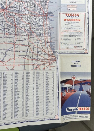 Mapa de ruta de viaje Texaco 1952-53 Illinois Wisconsin - Tour con Texaco - PERFECTO - Imagen 4 de 13