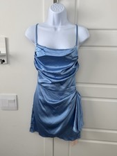 Women's Blue Satin SHEIN Party Dress Size Medium