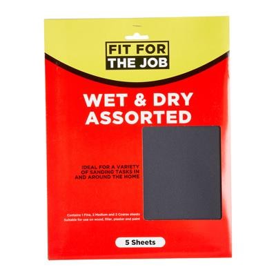 Fit For The Job 5pk Wet & Dry 230mm x 280mm - Assorted Grades (5 Pack)