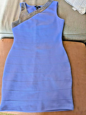 Forever 21 Lavender Mini Dress Bodycon Embellished Shoulder Size Medium