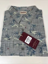 Red Head Mens Short Sleeve Shirt Button Up Multicolor Size XL