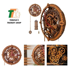 Steampunk 3D Puzzle Clock – DIY Mechanical Wall Clock Kit for Adults – Unique...