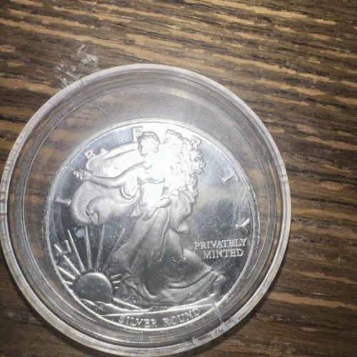 Walking Liberty Silver Round One Troy oz .999 Fine Money Metals Exchange