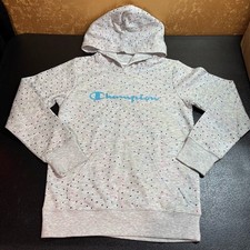 Champion Kids' Light Gray Hoodie with Multicolor Dots Youth 14/16