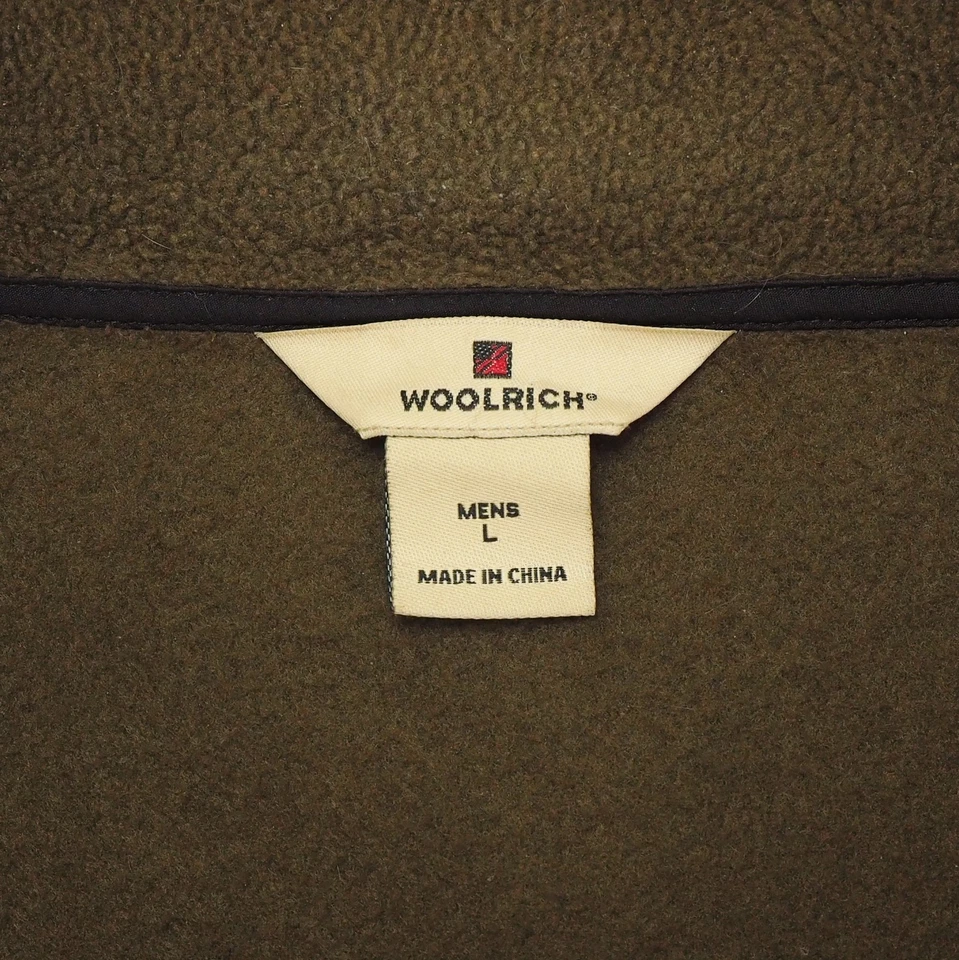 Woolrich Full-Zip Fleece Jacket Vest Mens Large Dark Brown Outdoor Casual Tech - Image 4 of 4