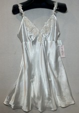 Linea Donatella White Gown Nighty Lingerie Babydoll S Lace Beaded Wedding NWT